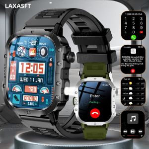 Đồng Hồ Thông Minh Quân Sự LAXASFIT Dành Cho Nam 2.01 Bluetooth Theo Dõi Thể Dục Thể Thao Theo Dõi Sức Khỏe Đồng Hồ Ngoài Trời Có Chức Năng Gọi Điện