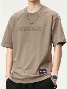 ROMON | Lomond Mens Pure Cotton Short Sleeve T-shirt Summer Thin Ice Silk Loose Round Neck Quick Dry Breathable Casual Half Sleeve Top