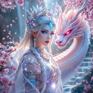 HUACAN Diamond Painting Woman Dragon Portrait Handicrafts Wall Decoration Fantasy Animal Mosaic Art New Collection Full Drill