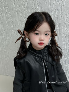 Sweet Wild Baby Leopard Print Kitty Hair Ties Girls Hair Bands Autumn Winter New Style Baby Girls Hair Accessories Children