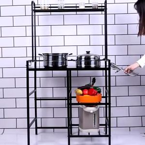 Upgraded Gas Stove Stand Rack with Spice Racks Heavy Duty Gas Tank with LPG Stainless Kitchen Organizers Cabinet Space Saver