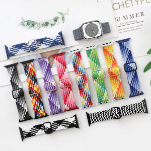 Braided Nylon strap For Apple Watch Ultra 2 Band 49mm 44mm 40mm 45mm 41mm 38mm 42mm Solo Loop Elastic Nylon Strap Bracelet i Watch Ultra serie 9 8 7 6 5 4 3 se Strap