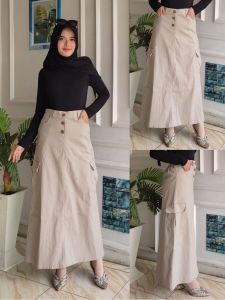 Rok Cargo Wanita Katun Twill