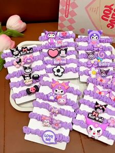 Kuromi 5Pcs/Set Y2k Fashion Girls Elastic Hair Ring Headband Jewelry Accessories