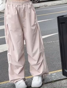 Princess Kesli kids long pants girls kanak-kanak anak perempuan fesyen kasual longgar gaya Korea seluar lebar kaki 4-12 tahun