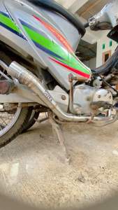 LEHER KNALPOT ROAD RACE MODEL STANDAR POSTEP SUPRA X125 KARISMA SLEEP EGINE 32 BELAKANG 50