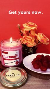 SWEET CHERRY / Soy Wax Scented Candle / Fruity Scent / 200grams / Scent 101