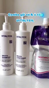 Combo Dầu gội xả hấp siêu mượt Vitalycil Smooth 470ML phục hồi siêu mượt chuẩn salon tại nhà