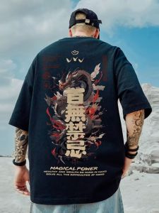 plus Size Mens Short Sleeve T-Shirt Extra Large Oversized Trendy Fat Guy Loose Fit Summer Top Polyester Fiber round Neck Cartoon Print