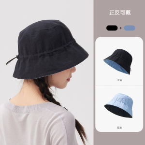 Natural Linen Double-Color Fisherman Hat Womens Summer New Style Sun Protection Hat Face Slimming Large Head Circumference