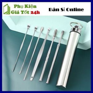 Bộ Lấy Ráy Tai 6 Món Ống Đựng INOX Cao Cấp -Bộ 6 Dụng Cụ Lấy Ráy Tai Mát Xa Tai ( Massage) - Làm Sạch Tai Hiệu Quả An Toàn Cho Bé Và Gia Đình