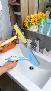 2Pcs Cleaning Wiper with Spray Bottle 3 in 1 Multi-Purpose Glass Wiper with Scraper and Spray for Spraying Car Windshield Mirror Cleaning Tools for Washing and Scrap Windshield Cleaner Squeegee for Car and Home Washing Tool