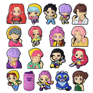 18pcs KPop Demon Hunters Shoe Charms For Clogs Shoe Decoration Premium Quality Popular Shoe Accessories for Great X-mas Gift