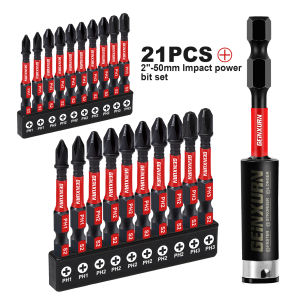 Geinxurn 2 Inches Impact Magnetic #1/#2/#3 Phillips Screwdriver Bit Set with Base