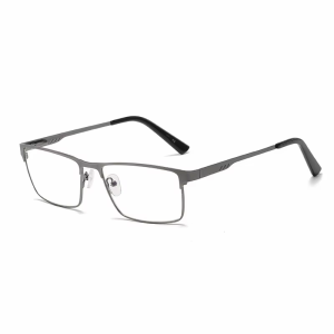 Mens Metal Square Frame Blue Light Blocking Reading Glasses Fashion Presbyopic Eyeglasses for Men +100 to +400 Diopters