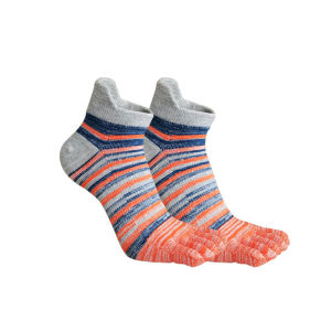 Vintage Five Finger Ankle Socks Mans Cotton Casual Striped Colorful Sweat-Absorbing Fashions Anti-Bacterial Breathable Toe Socks