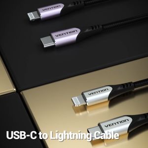 Vention USB Type C to Lightning Fast Charging Cable MFI certified compatible with IP 14 13 12 Pro Max