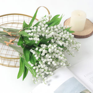 1/5/10PC Artificial Lily Valley Flower Bouquet Home Wedding Party Decoration Fake Flowers Brides Bouquet Table Vase Accessories