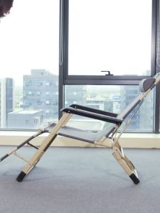 GOLD Foldable Chair Lazy Chair Adjustable Lounge Reclining Lazy Sofa Seat Chair Outdoor Camping Napping Sleeping Bed Kerusi Lipat Kerusi Malas Kerusi Baring