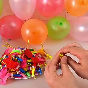 Meade | 50PCS Funny Colorful Whistle Balloons Noisy for Kids Birthday Party Favors Festival Cheerleading Decoration Blowing Toy Gifts