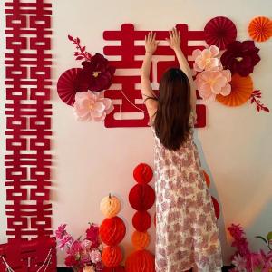 Wedding Decoration Set Simulated Garlands And Auspicious Chinese Characters