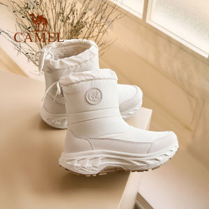 Camel Womens Waterproof Plus Velvet Snow Boots Thick Warm Non-slip High Top Hiking Shoes