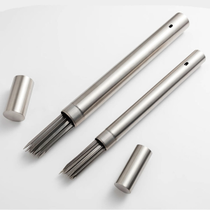 Kabob Skewers Stainless Steel Flat Reusable For Picnic BBQ 50pcs 30cm With Storage Tube
