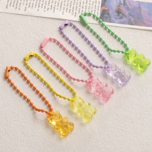 5 cái/túi Acrylic Gấu bông chuỗi hạt Mặt dây chuyền móc chìa khóa móc chìa khóa dễ thương cho Phụ kiện túi Vòng tay tự làm 