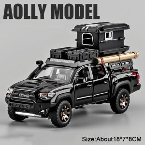 Scale 1:32 Tacoma Prado Car Toys Alloy Diecast Model Doors Opened Sound Light Pull Back Miniature Vehices for Toddler Kids Gifts
