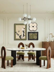 Modern Minimalist Style Dining Room Wall Art Decorative Painting Living Room Main Bedroom Combination Vintage Clock Decoration