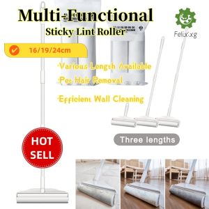 Dust Hair Roller Stick Retractable Fur Cat Dog Pet Clothes Cleaning Sticking Paper Sticky Tearable Duster Remover Lints Catcher