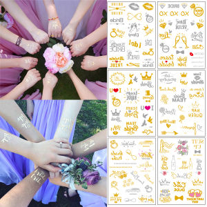 Bridal Shower Temporary Tattoos 6 Sheets - Wedding Party Favors for Bride Tribe Bachelorette Decor - Party Gift Pack