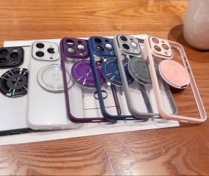 Built-in Lens Protector for Sony Xperia 1 10 Mark VI Casing Transparent Hard PC Back Stand Phone Case Cover