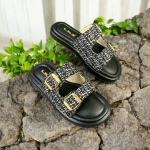 Sandal Platform Wanita Kekinian Bantalan busa Empuk model Kokop gesper ban dua terbaru