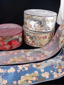 Phụ Kiện Trang Trí Hoa Văn Thêu Hạc Trung Hoa Cho Ghế Sofa Bàn Trang Trí Rèm Cửa Vải Thắt Lưng