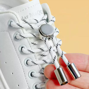 No-Tie Elastic Shoelaces Metal Buckle Quick Lock Laces Stretch Laces for Sneakers Boots & Casual Shoes Running & Daily Footwear