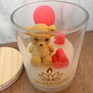 Scented candle Soy wax Birthday candle Teddy bear and balloon candle