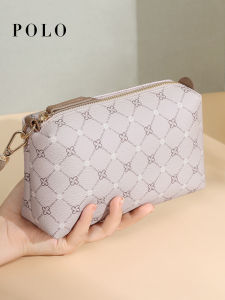 Polo Ladies Vintage Print Handbag Fashionable Commuter Style Wallet Mobile Phone Friendly High End Clutch for Young Women