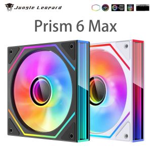 ป่าเสือดาว Prism 6max พัดลมระบายความร้อนเงียบ ARGB Divine Light 12 ซม.อุณหภูมิแบบซิงโครนัสควบคุมด้านหน้าและด้านหลัง Leaf Ful