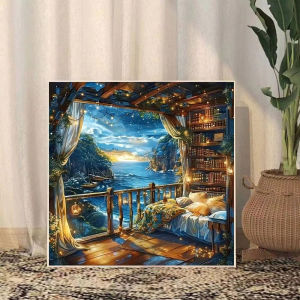 Jigsaw Puzzle for Adults 500/1024PCS Seaside Natural Scenery Artwork Mindful Game Stress Relief Decor Gift