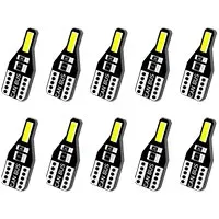 หลอดไฟ LED T10 W5W 194 จำนวน 10 ชิ้น สำหรับไฟอ่านหนังสือภายในรถยนต์ ไฟเดย์ไลท์ Canbus 7020 COB 2SMD รูปทรง Wedge สีขาว ไม่มีข้อผิดพลาด