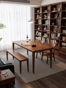 DONGMU | Retro Style Wooden Rectangular Dining Table