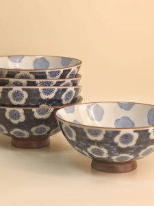 Japanese Style Ceramic Cat Cartoon Dishware Small Bowl Rice Bowl Underglaze Color Dining Utensils Traditional Japanese Burnt