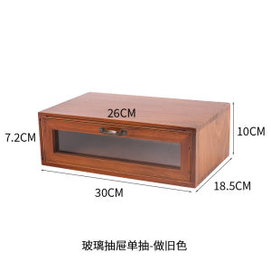 กล่องเก็บของสำหรับโต๊ะทำงานแบบติดผนัง ชั้นวางเทป กล่องเก็บของแบบลิ่ม สำหรับหอพักนักเรียน ชั้นวางเครื่องสำอาง ไม้ ทรงเรโทร กล่องใส่ของแบบติดฝา