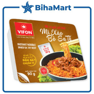 [KHAY LẺ] - VIFON - Mì khay Vifon xào vị Bò Sa tế (CÓ GÓI SỐT THỊT) - (90g/khay) - Mì Bò Sa tế khay xào Vifon Mì khay ăn liền Vifon vị Bò Sa tế Vifon khay mì xào Bò Sa tế.
