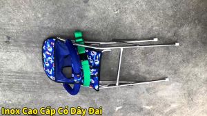 Ghế Xe Máy An Toàn Cho Bé Gấp Gọn INOX Cao Cấp Có Dây Đai và Vòng Bảo Hiểm - Phong Cách Đa Dạng