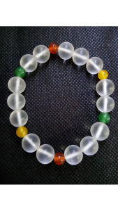 磨砂面白水晶手串 matte clear quartz crystal bracelet 10mm