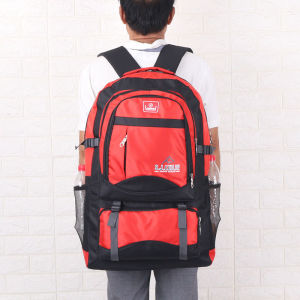 Large Capacity Mens Outdoor Sports Backpack Double Shoulder Bag for Long Travel Home Clothes Luggage Bag Nylon Material Waterproof