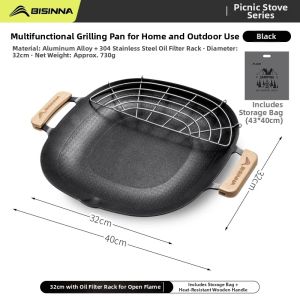 BSWOLF | Nonstick Portable Outdoor Indoor Skillet