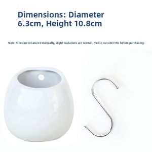 Simplified White Ceramic Hanging Plant Pots for Succulent Plants Greenery Buddha Beads Weeping Love Vine Indoor Garden Decor